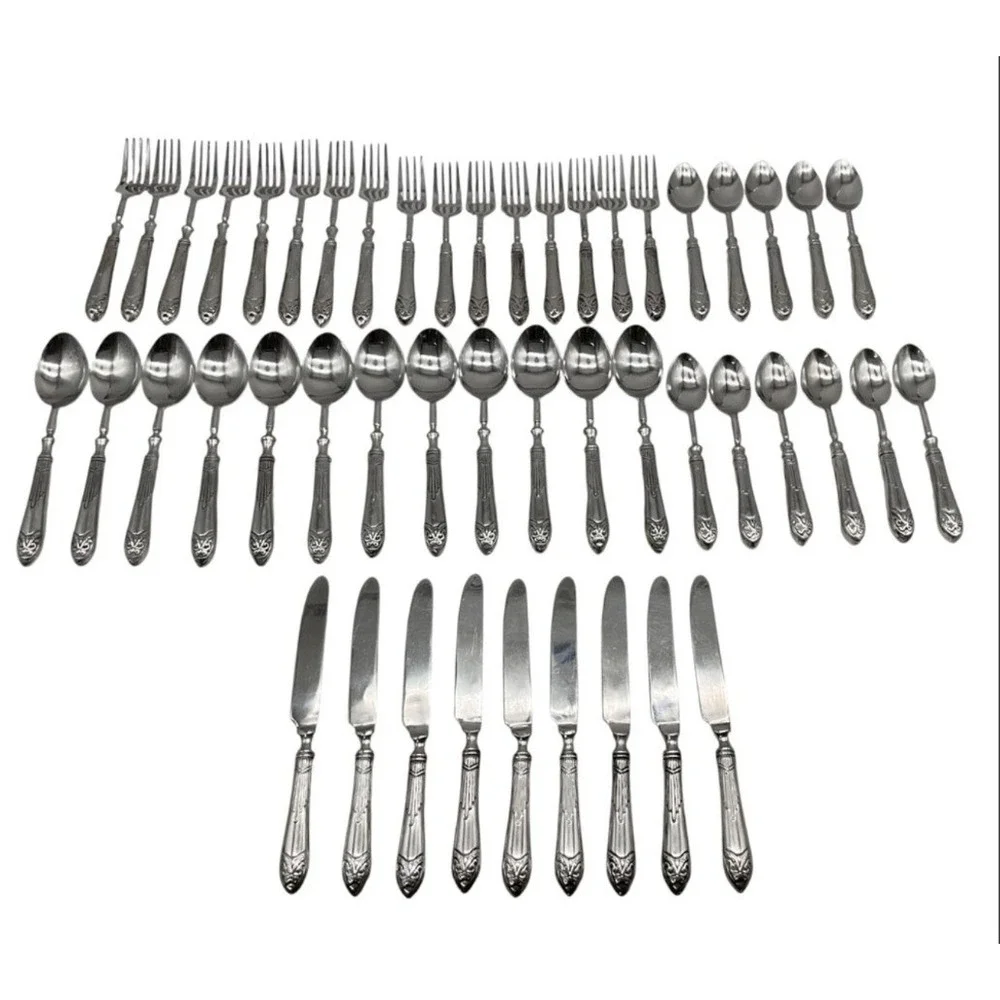 Flatware Set Pier 1 Imports Pii15 18/8 Stainless Steel 48pc Silver